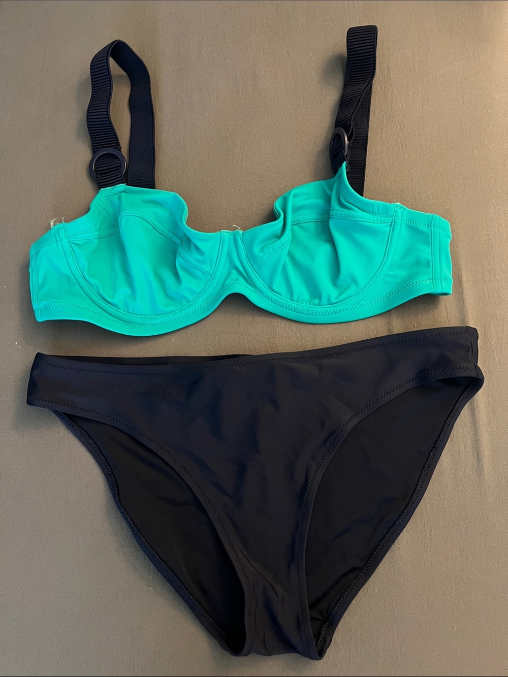 Women’s Two-Piece Underwire Bikini - Teal & Dark Navy Blue